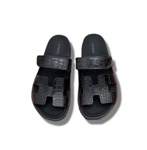 Hermès Chypre Black Crocodile Sandal