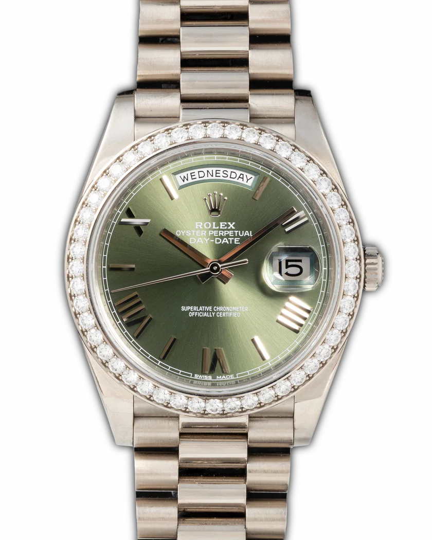 Rolex Day Date 40 Green Roman Dial