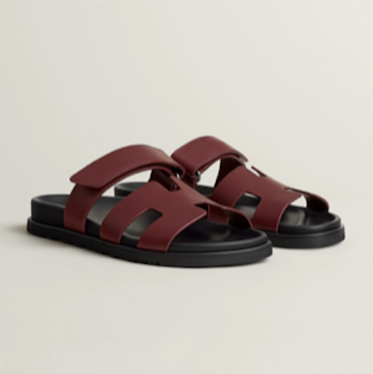 Hermès Chypre Burgundy Sandal