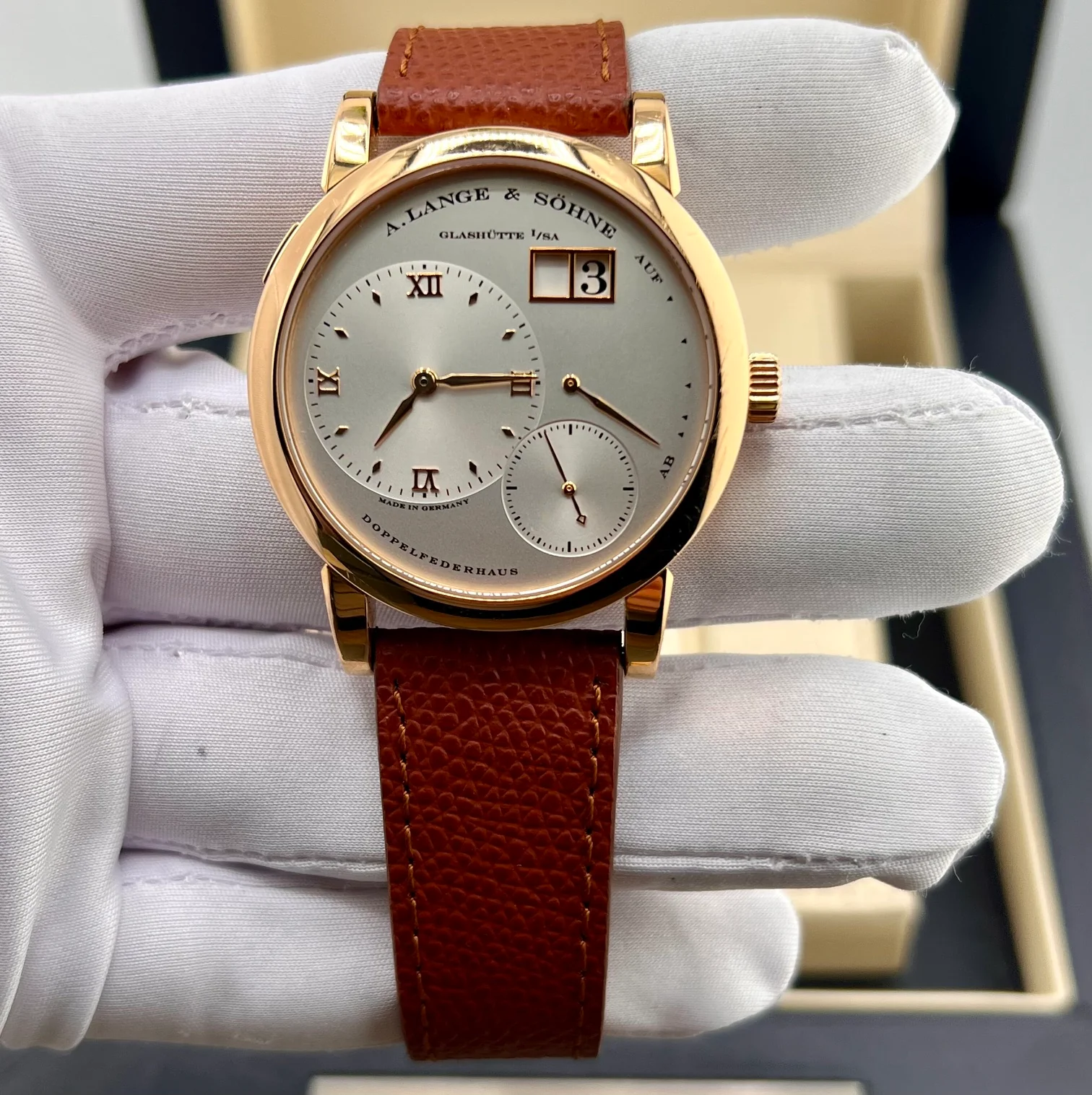 A. Lange & Söhne Lange 1 38.5mm Rose Gold Full Set Italy 101.032 2006
